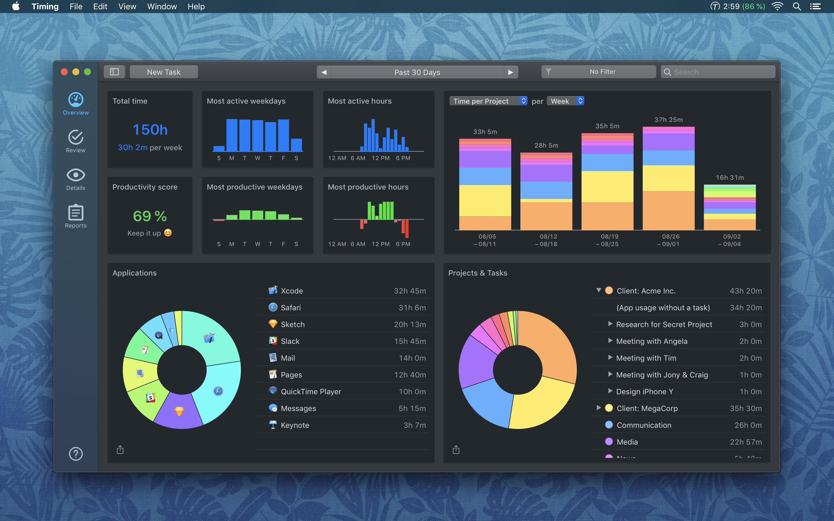 TimeDiary Dashboard Background